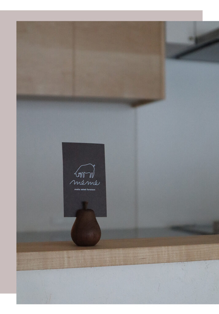 滋賀県高島市の木工所、studio memeの名刺